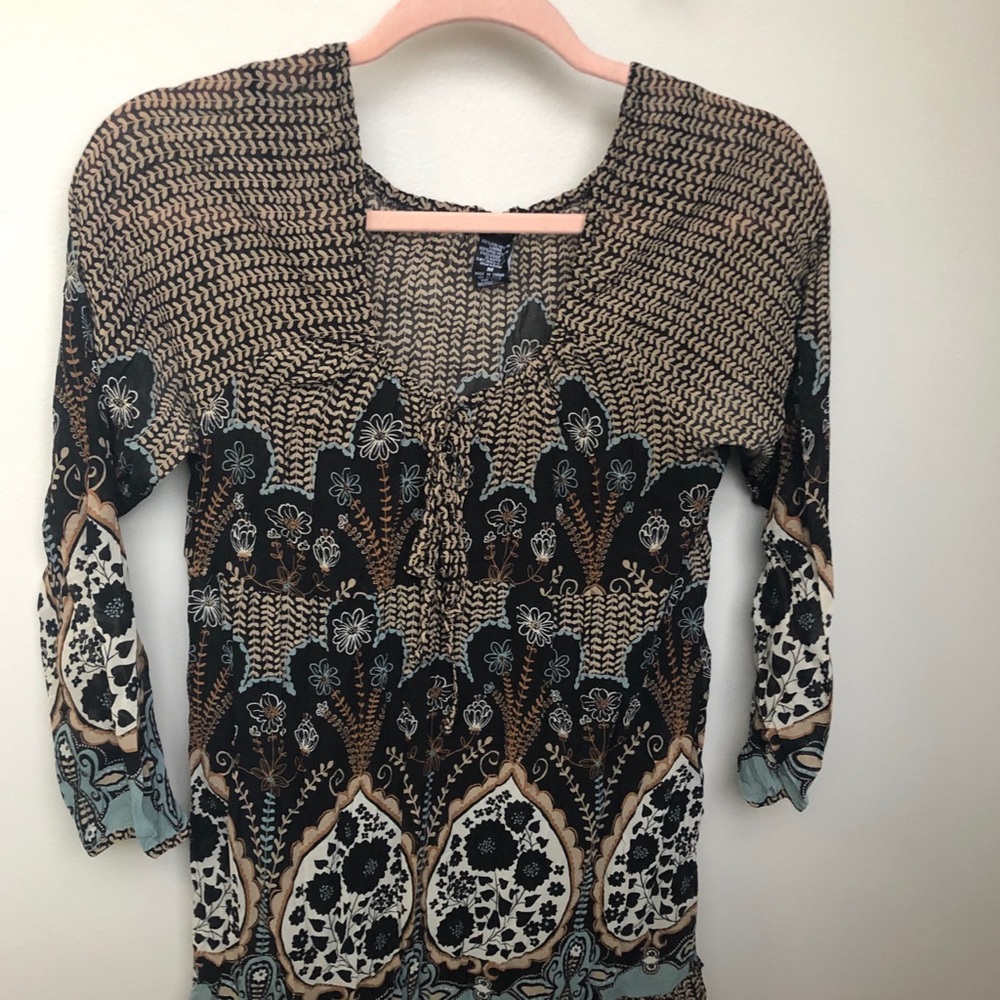 Paisley Long sleeve Mini with built in slip